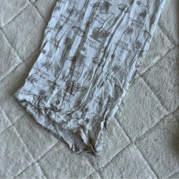 Aerie | Cream and Tan Palm Print Sleeveless Jumpsuit | Size Small - Picture 6 of 15